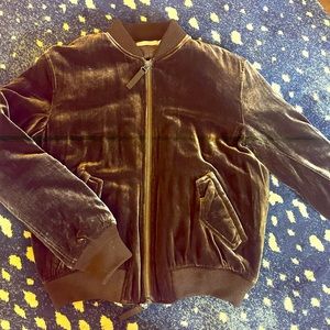 Vince Buttery chocolate velour bomber cost size xs